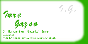 imre gazso business card